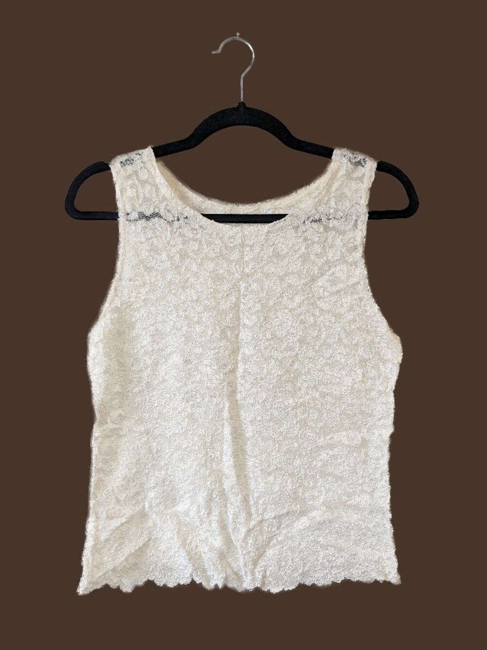 Cream/White Lace Tank Top